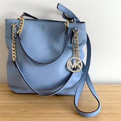 michael kors tasche babyblau|Michael Kors leather tote.